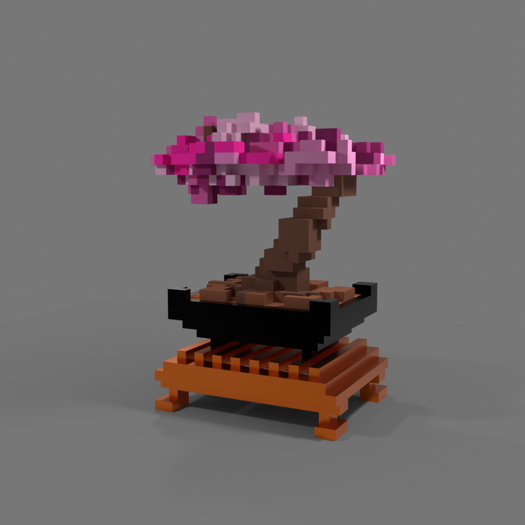 Voxel bonsai 3D thumbnail thumbnail